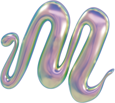 3D Liquid Chrome Modular Letter M