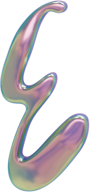 3D Liquid Chrome Modular Letter E