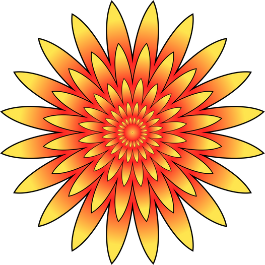 Orange Psychedelic Flower Illustration