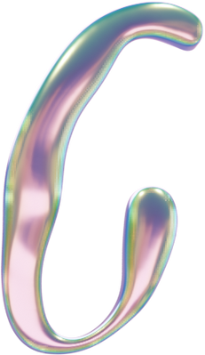 3D Liquid Chrome Modular Blob Letter C